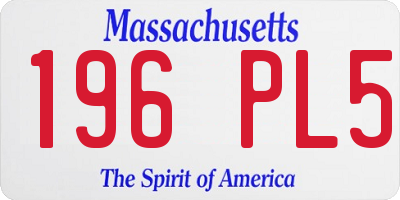 MA license plate 196PL5