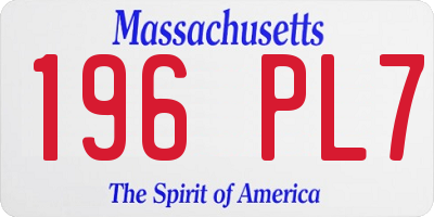 MA license plate 196PL7