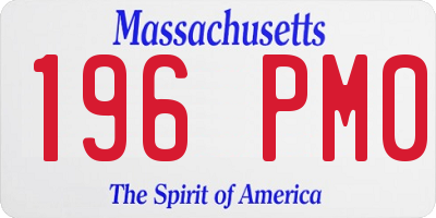 MA license plate 196PM0
