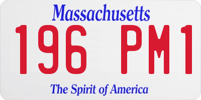 MA license plate 196PM1