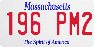 MA license plate 196PM2