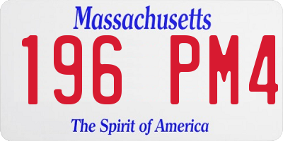 MA license plate 196PM4