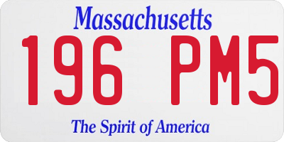 MA license plate 196PM5