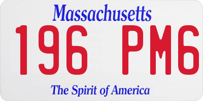 MA license plate 196PM6