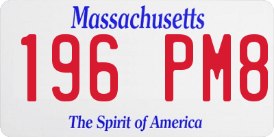 MA license plate 196PM8