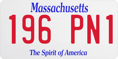 MA license plate 196PN1