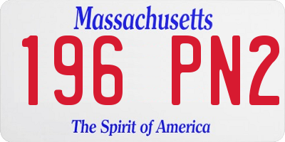 MA license plate 196PN2