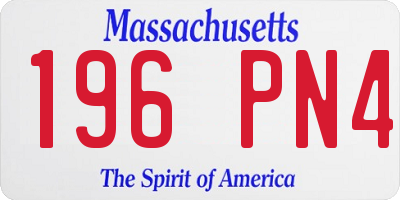 MA license plate 196PN4