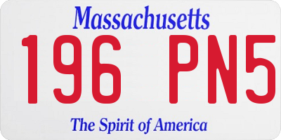 MA license plate 196PN5