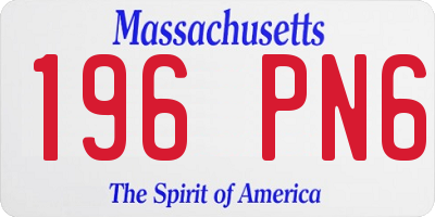 MA license plate 196PN6