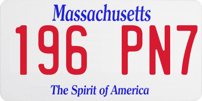 MA license plate 196PN7