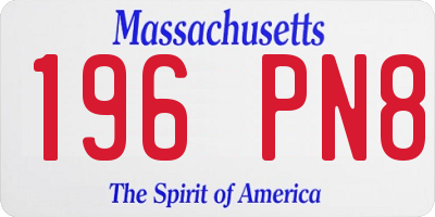 MA license plate 196PN8