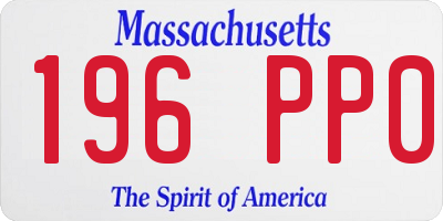 MA license plate 196PP0