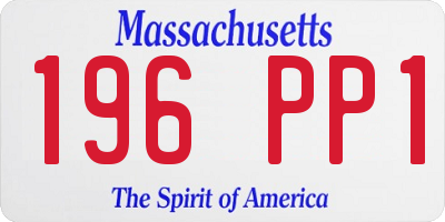 MA license plate 196PP1
