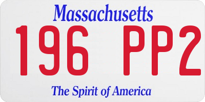 MA license plate 196PP2