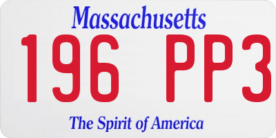 MA license plate 196PP3