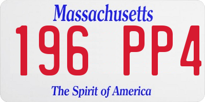 MA license plate 196PP4
