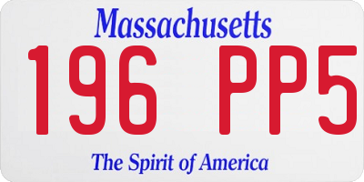 MA license plate 196PP5