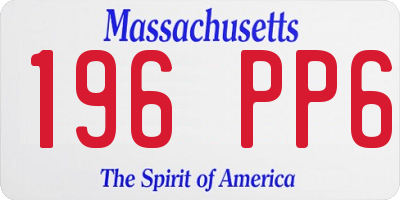 MA license plate 196PP6