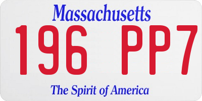 MA license plate 196PP7
