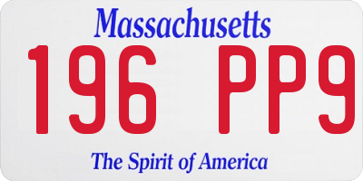 MA license plate 196PP9