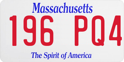 MA license plate 196PQ4