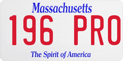 MA license plate 196PR0