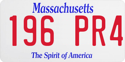 MA license plate 196PR4
