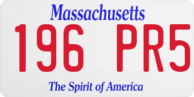 MA license plate 196PR5