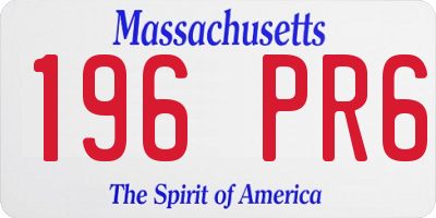 MA license plate 196PR6
