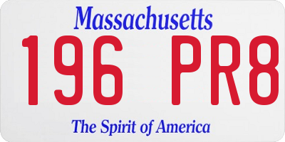 MA license plate 196PR8
