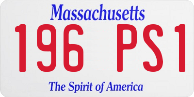 MA license plate 196PS1