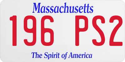 MA license plate 196PS2