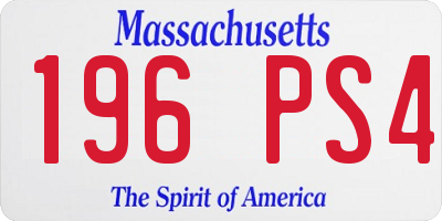 MA license plate 196PS4