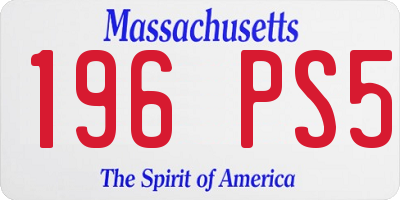 MA license plate 196PS5