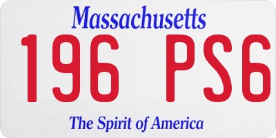 MA license plate 196PS6