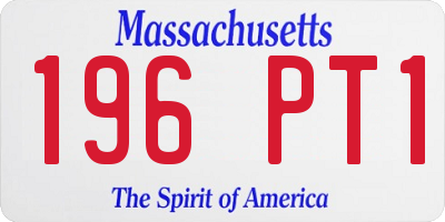 MA license plate 196PT1