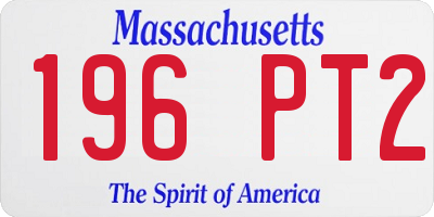 MA license plate 196PT2