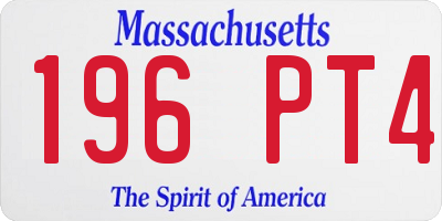 MA license plate 196PT4