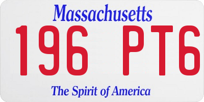 MA license plate 196PT6