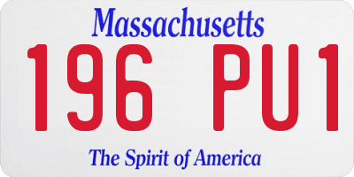 MA license plate 196PU1