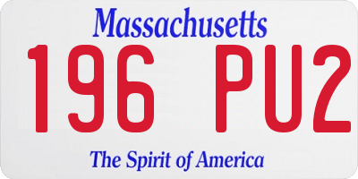 MA license plate 196PU2