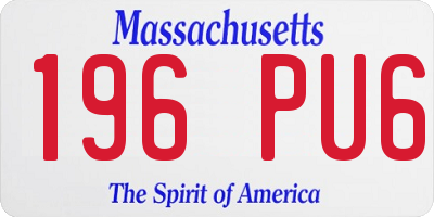 MA license plate 196PU6