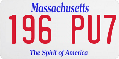 MA license plate 196PU7