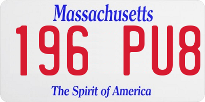 MA license plate 196PU8