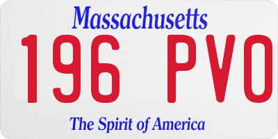 MA license plate 196PV0