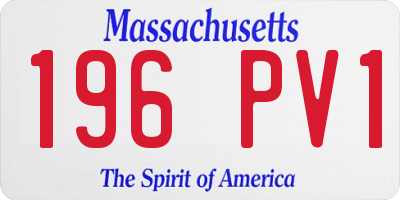 MA license plate 196PV1