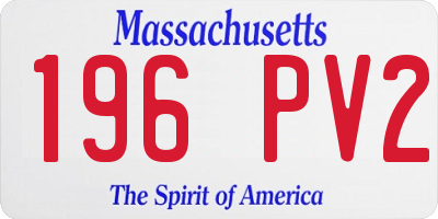 MA license plate 196PV2