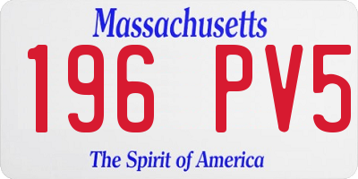 MA license plate 196PV5