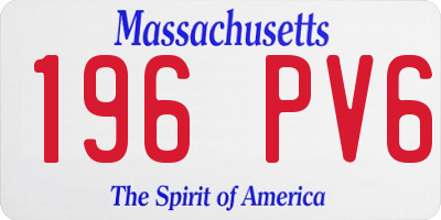 MA license plate 196PV6
